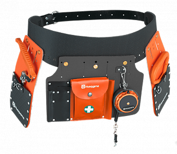 Пояс вальщика с инструментами (2 чехла, подъемный крюк, грейферный захват, держатель для инструментов, рулетка 15 м)