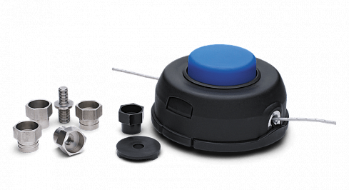 Головка триммерная T35 Universal (M8, M10, M12), полуавтоматическая, c адаптерами, для травокосилок